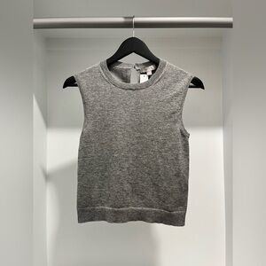 J. Crew Hthr Graphite Featherweight cashmere-blend cropped sweater shell XS NWT